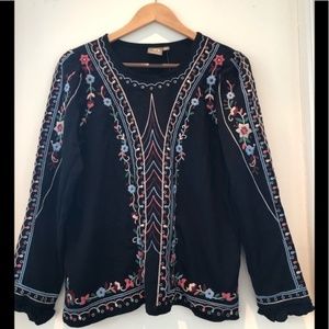 Anthropologie Embroidered Top